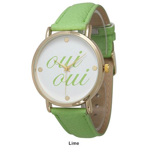 Womens Olivia Pratt Oui Oui Leather Strap Watch - 13445