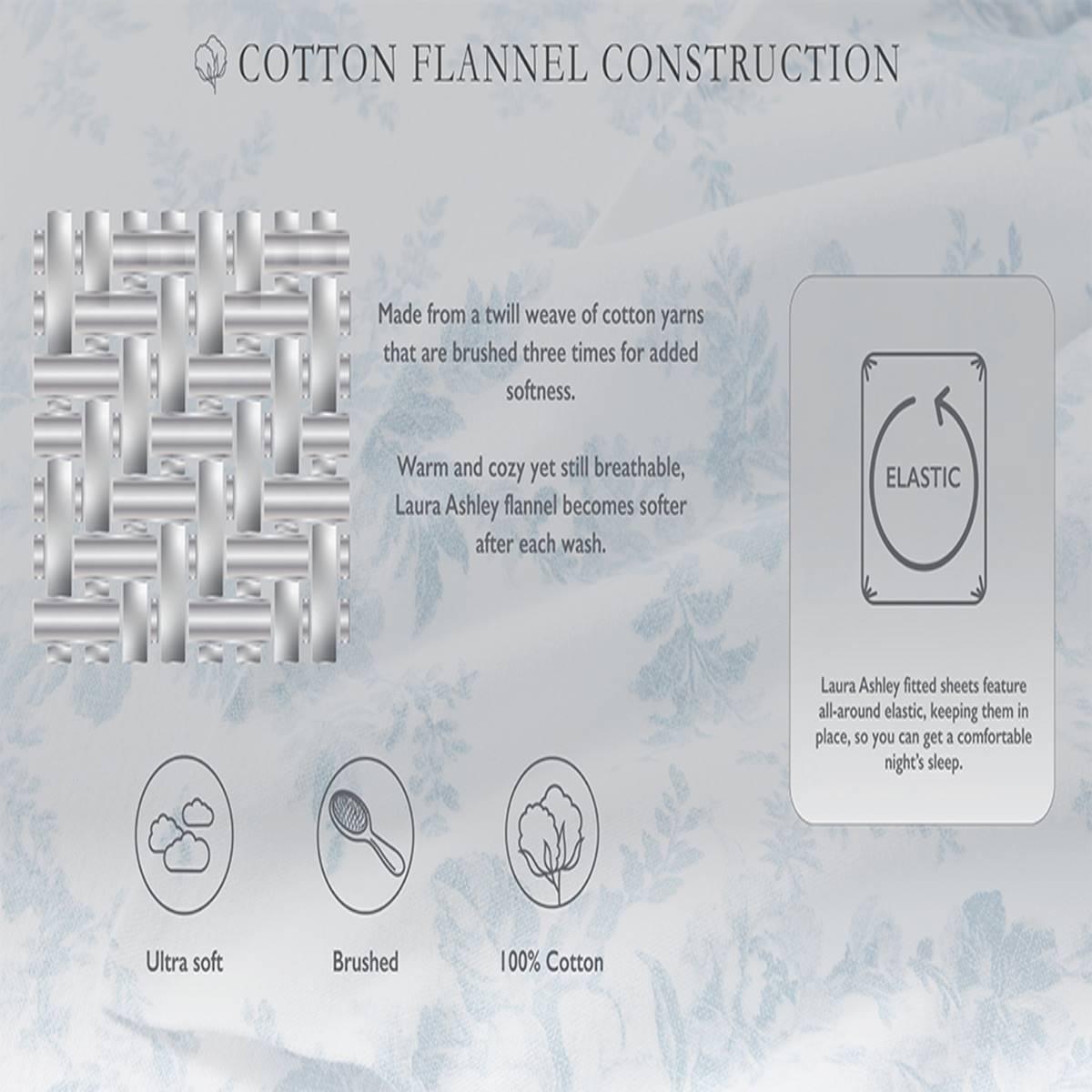 Laura Ashley Solid Cotton Flannel Sheet Set