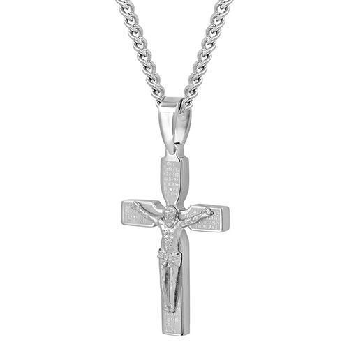 Mens Gentlemen's Classics™ Stainless Steel Crucifix Necklace