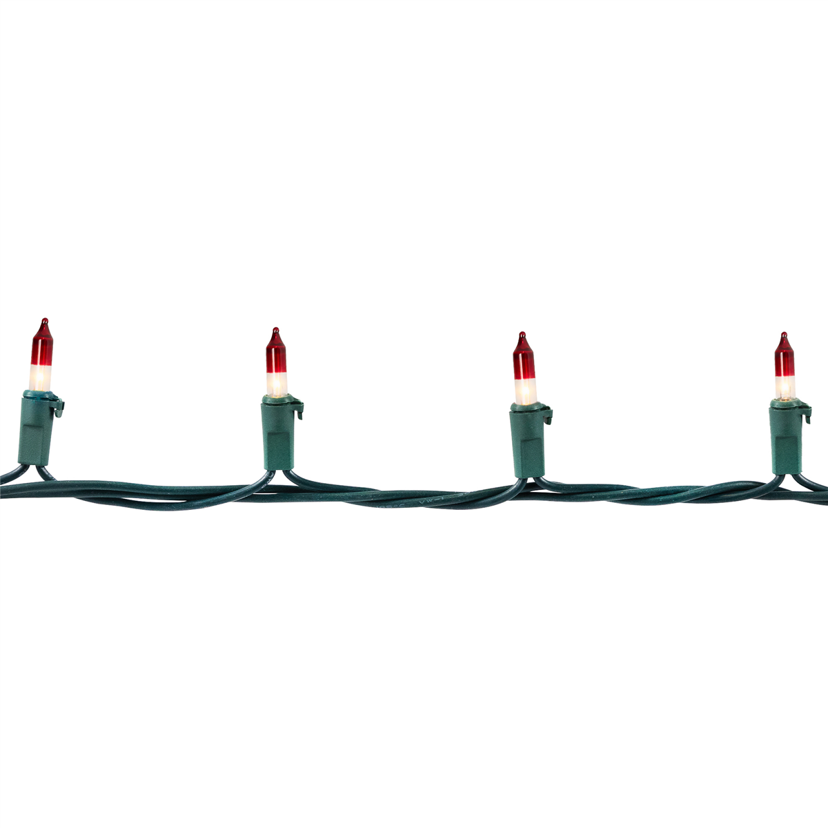 Northlight 20.25ft. Mini Clear with Red Tips Christmas Light Set