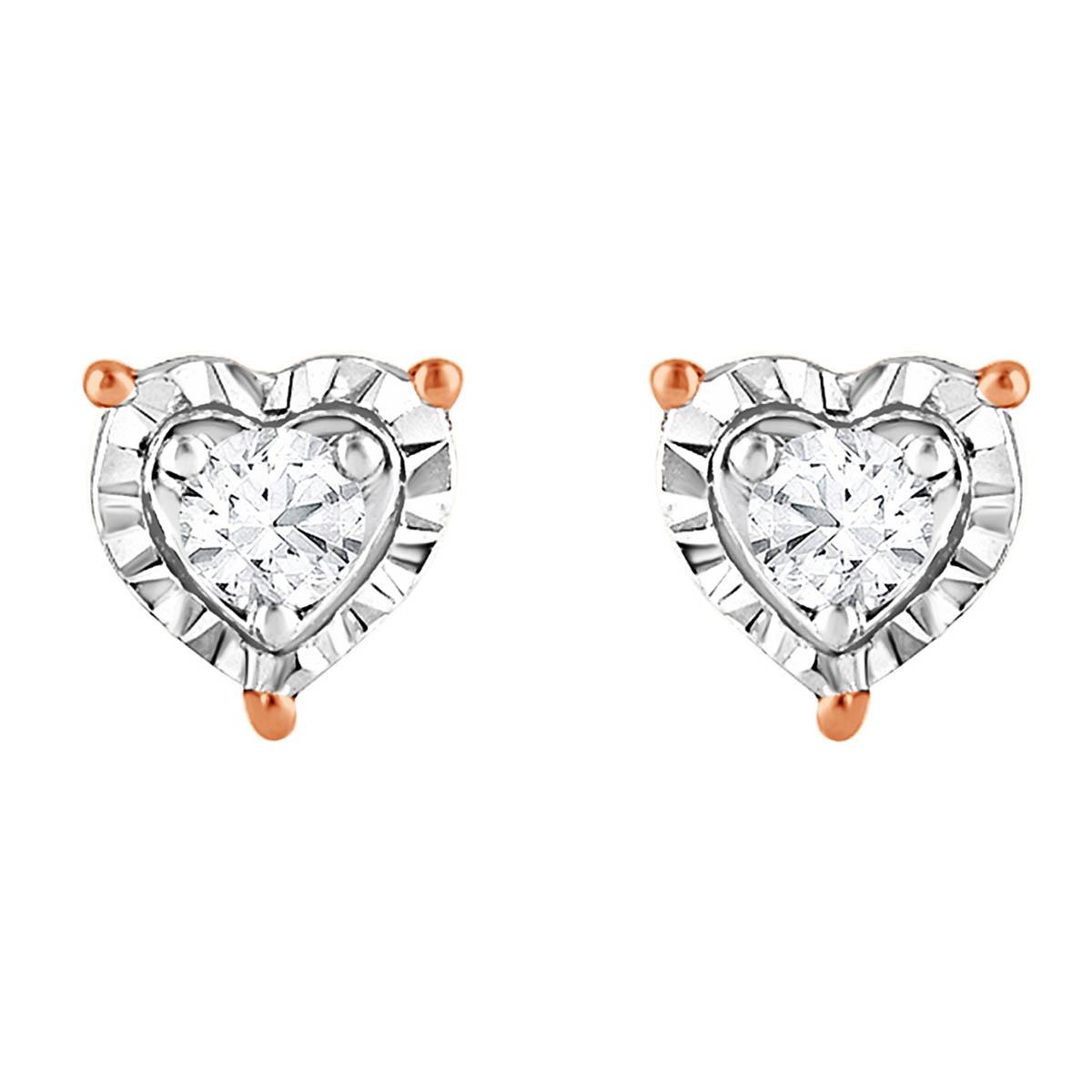 Nova Star™ Rose Gold Lab Grown Diamond Heart Stud Earrings