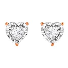 Nova Star™ Rose Gold Lab Grown Diamond Heart Stud Earrings