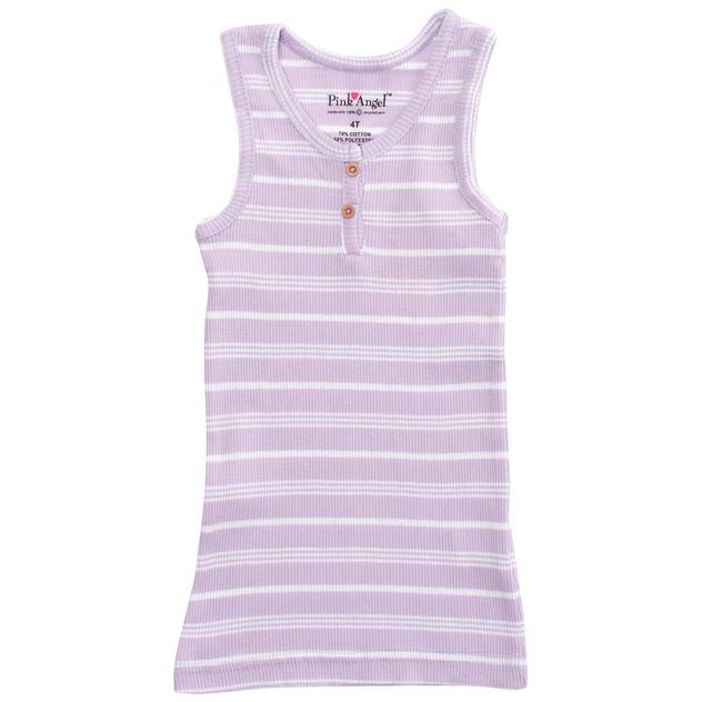 Toddler Girl Pink Angel™ Stripe Ribbed Tank Top