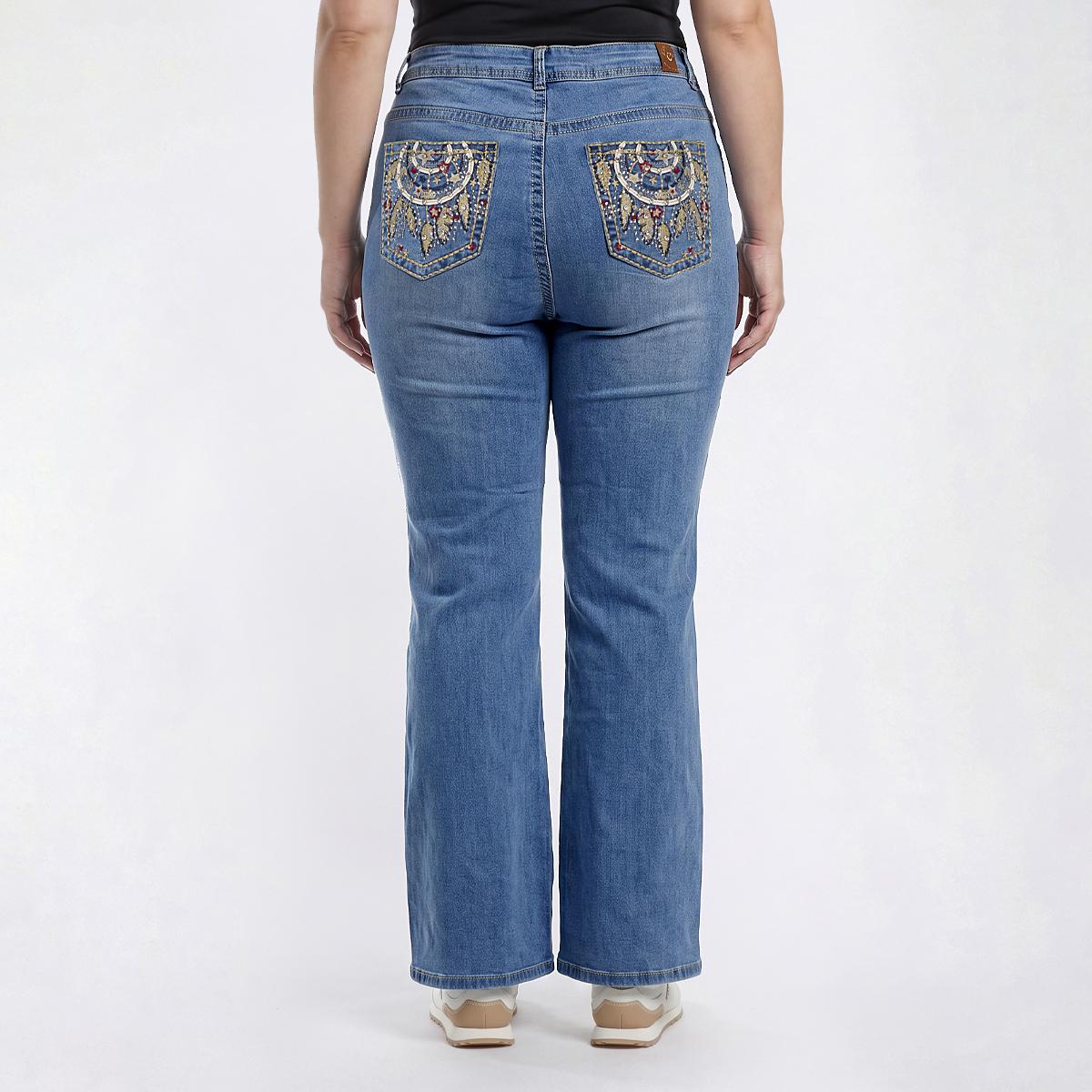Juniors Plus Gogo Jeans High Rise 1 Button Jeans w/ Rhinestones