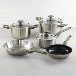 BergHOFF Bolt 8pc. Stainless Steel Cookware Set w/ Glass Lids