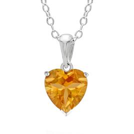 Sterling Silver Citrine Heart Pendant