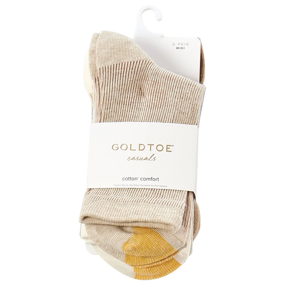 Womens Gold Toe 6pk. Rib Midi Socks