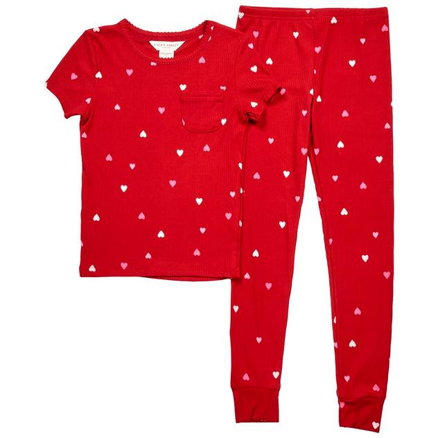 Girls (5-6x) Laura Ashley® Short Sleeve Hearts Pajama Set