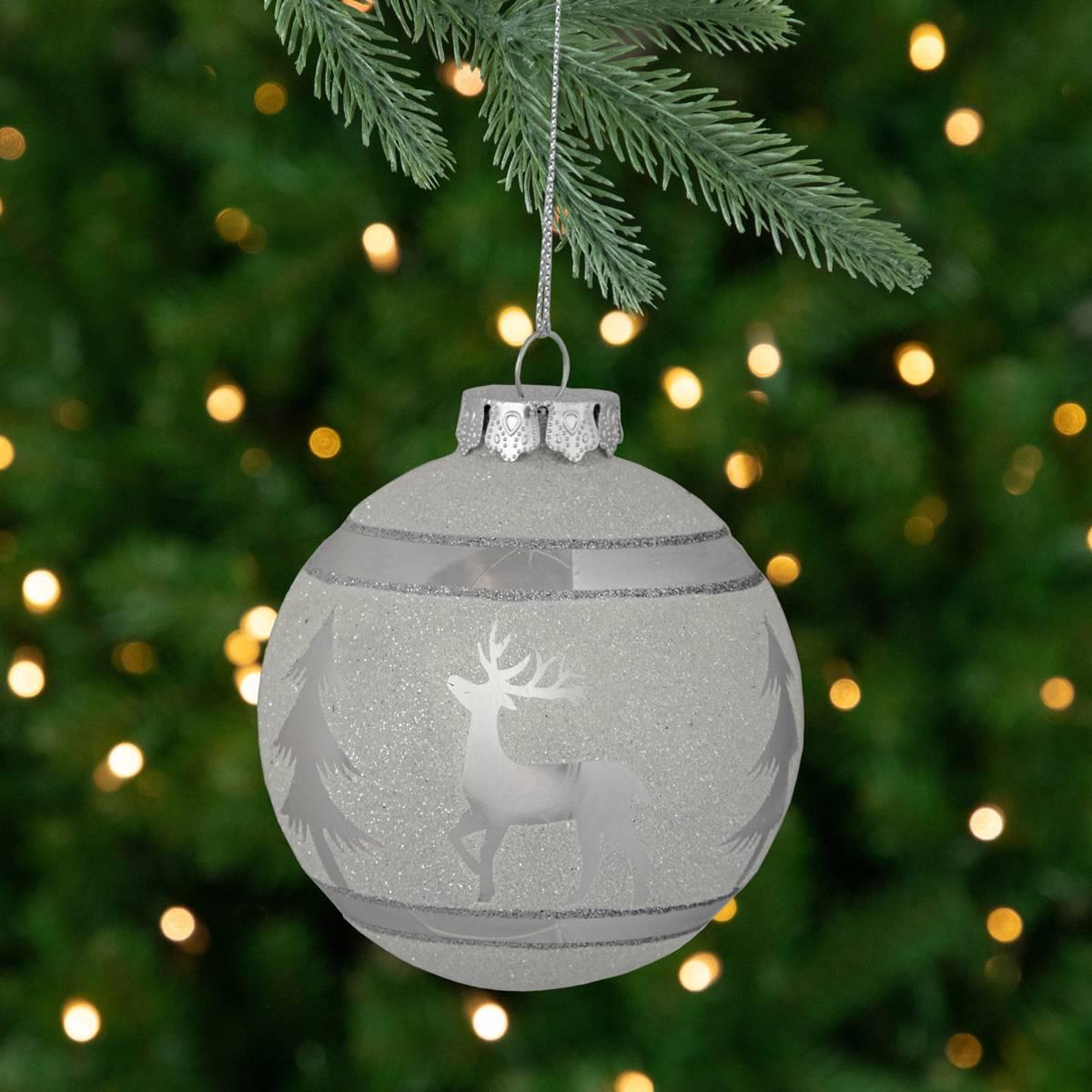 Northlight Seasonal Reindeer Glass Christmas Ball Ornament