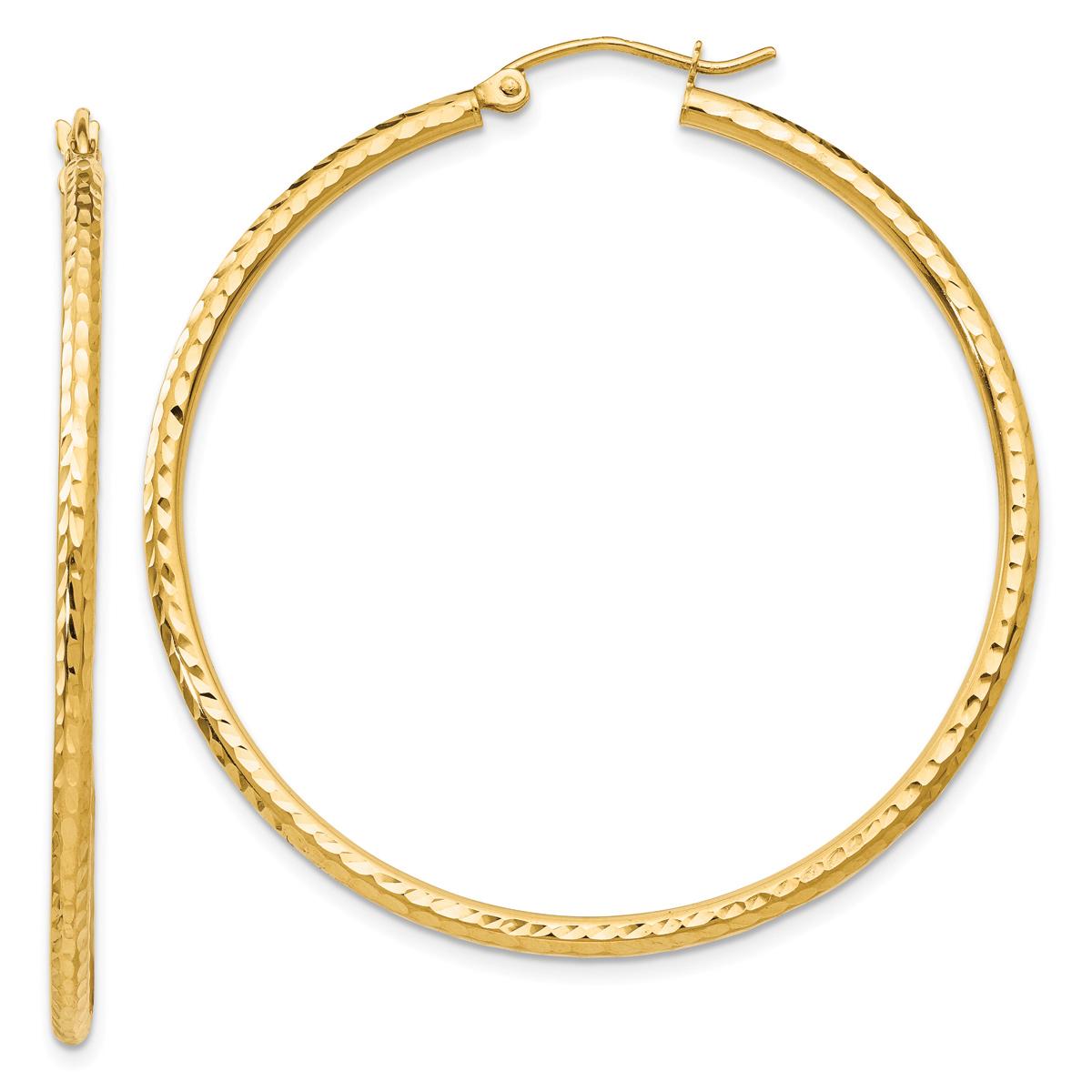 Gold Classics(tm) 14kt. Gold Diamond Cut 45mm Hoop Earrings