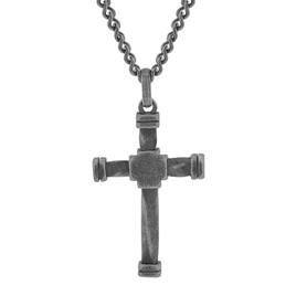 Men Gentlemen's Classics(tm) Stainless Steel Gunmetal Cross Necklace