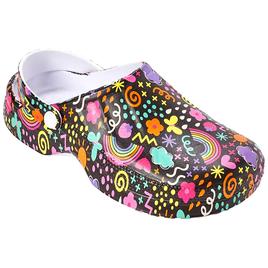 Womens Ella & Joy Rainbow Unlined Clogs