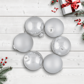 Northlight 6ct. Shiny & Matte Christmas Glass Ball Ornaments