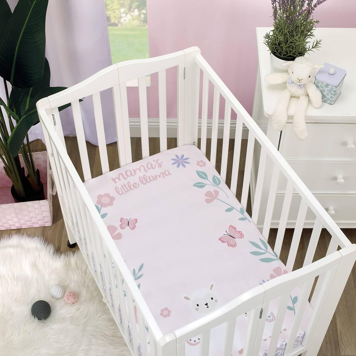 Little Love by NoJo Sweet Llamas Mini Crib Photo Sheet