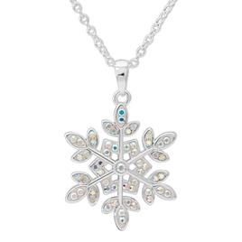 Brass Silver Plated Crystal Snowflake Pendant