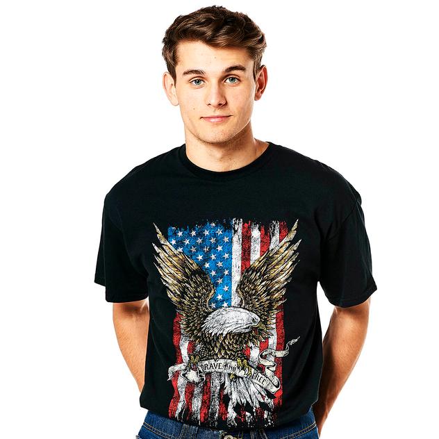 Mens Patriotic Brave Eagle II Short Sleeve Graphic Tee