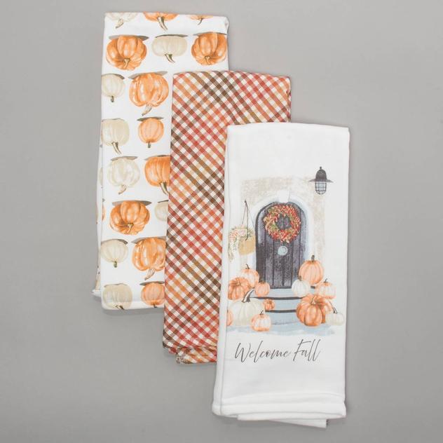 No. 918 Pumpkin Harvest 3pk. Kitchen Towels