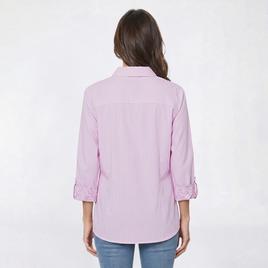 Petite Emily Daniels 3/4 Roll Tab Sleeve Stripe Button Down