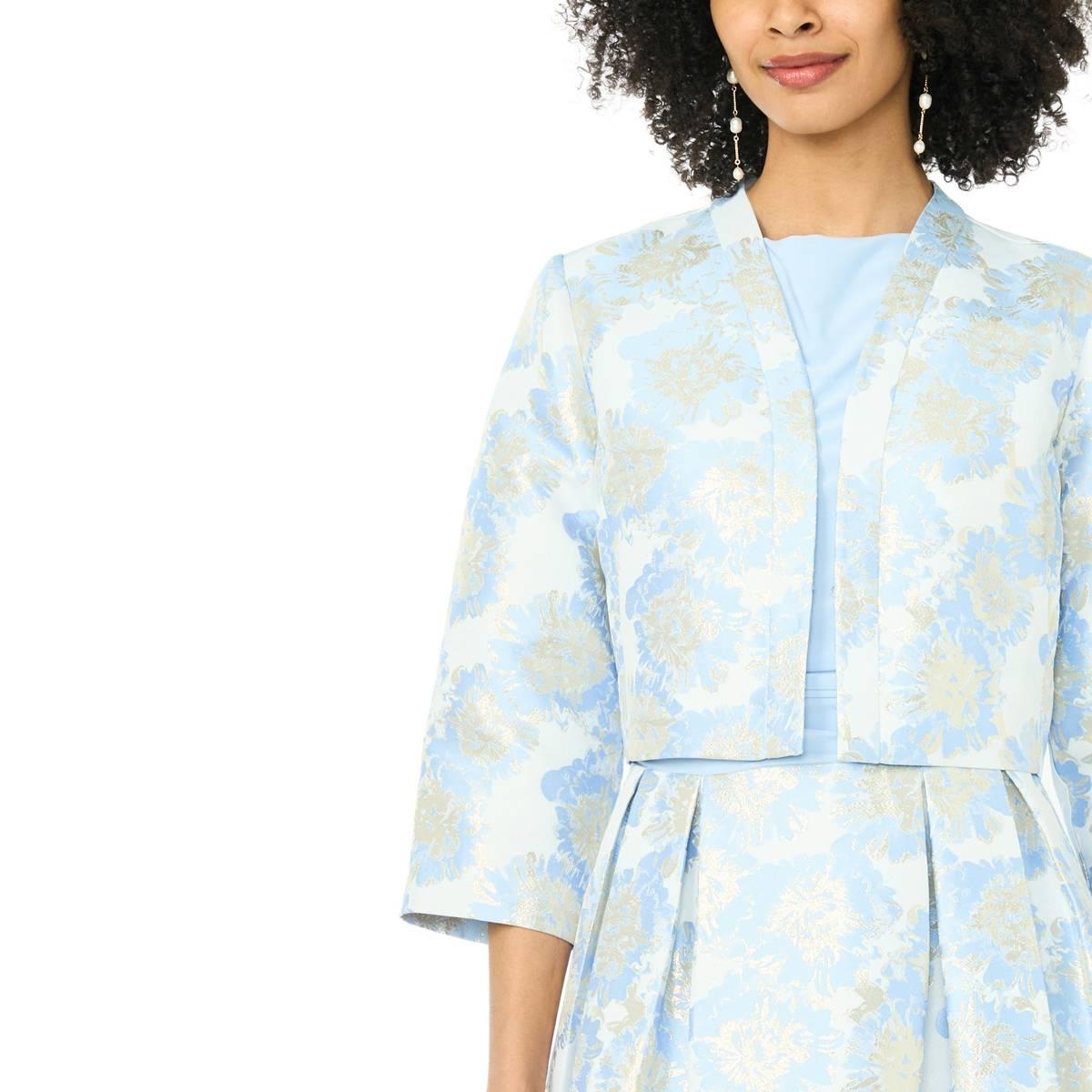 Womens MSK Floral 3/4 Sleeve Floral Fit & Flare Jacket Dress