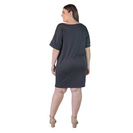 Plus Size 24/7 Comfort Apparel V-Neck Knee Length Dress