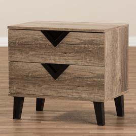 Baxton Studio Swanson 2 Drawer Nightstand