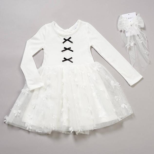 Girls (4-6x) Btween® Long Sleeve 3D Bow Tutu Dress