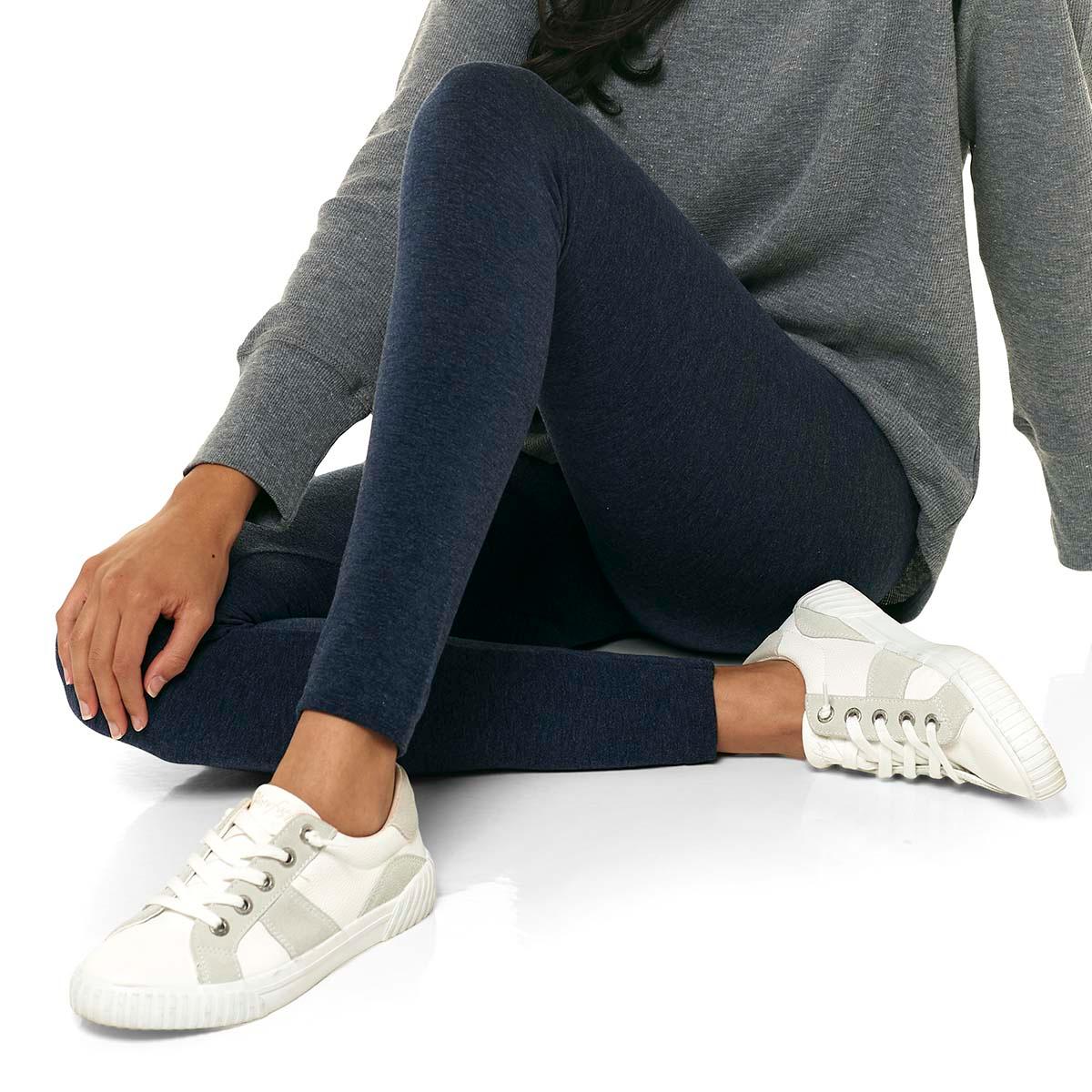 Womens One 5 One Heathered Indigo Fleece Lined Leggings