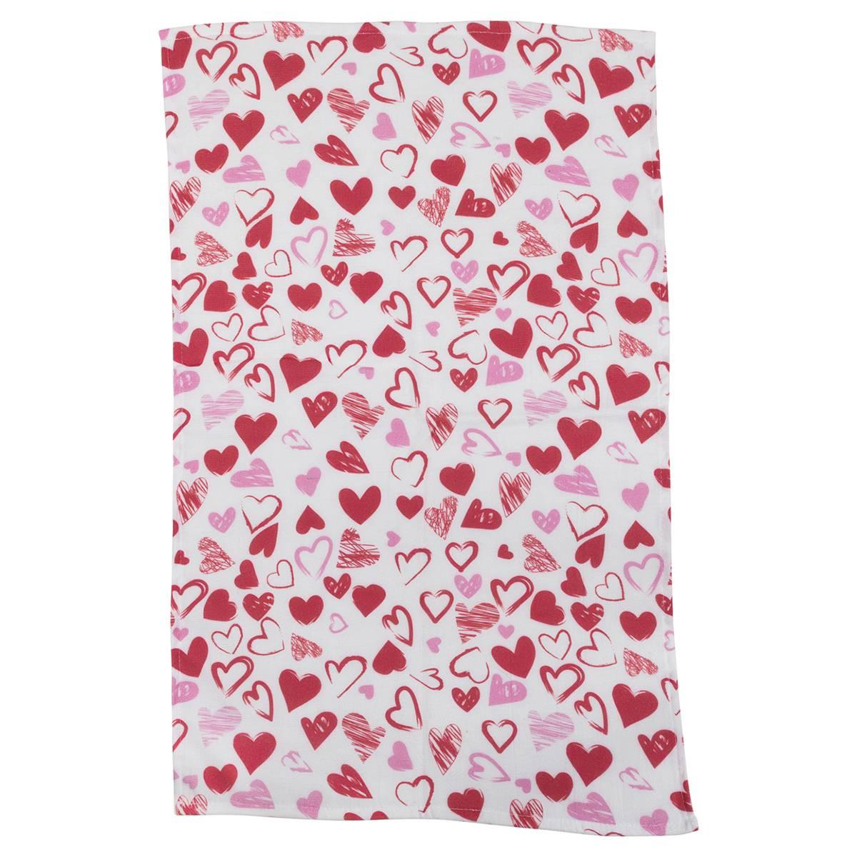 Northlight Seasonal Valentine''s Day Plaid & Hearts Kitchen Towels