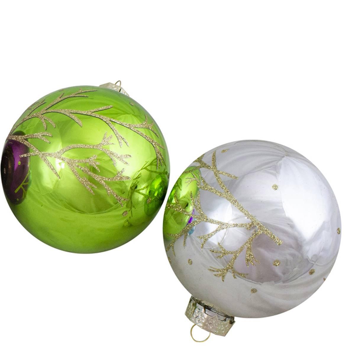 Northlight Seasonal 100mm Glass Christmas Ornaments - Set of 4