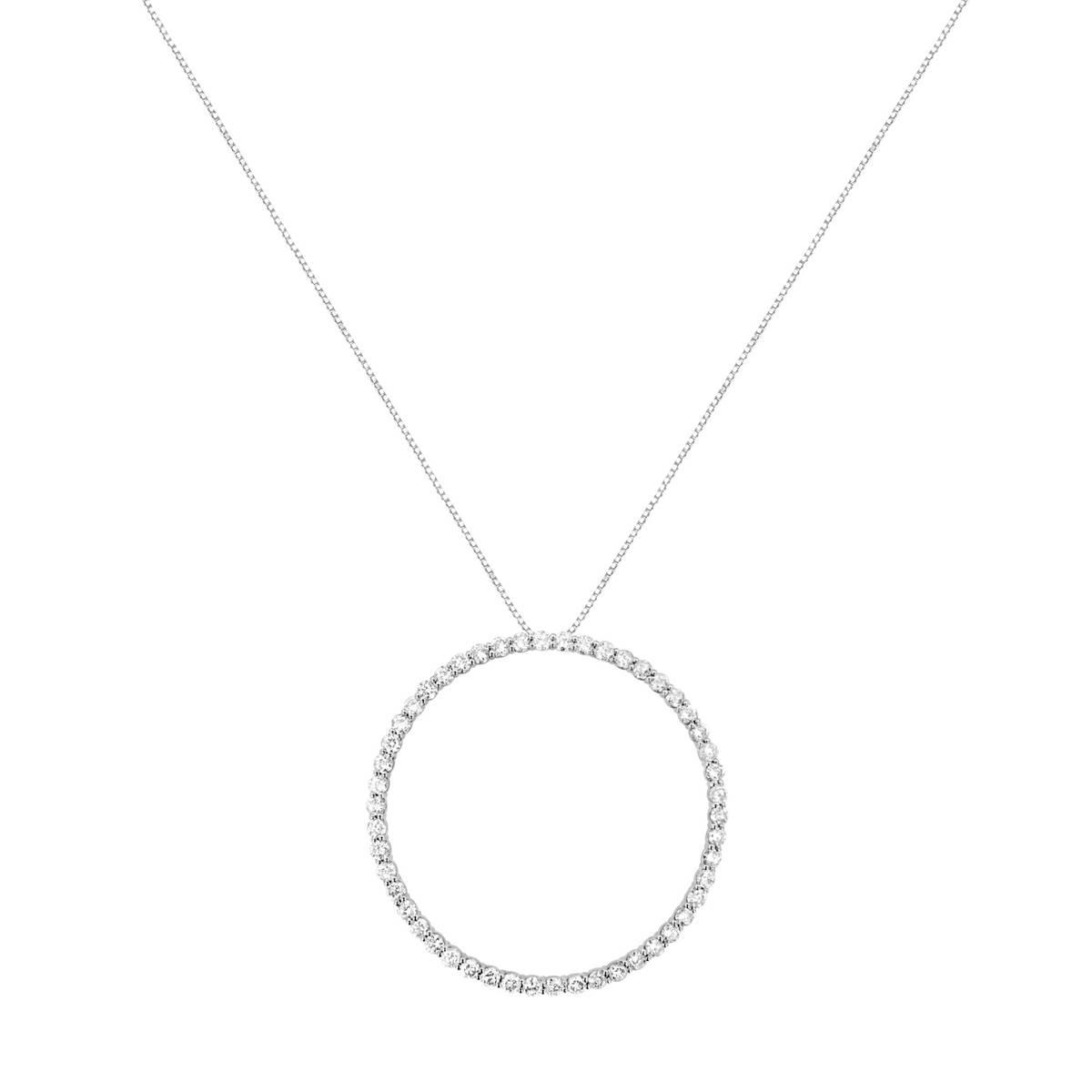 Haus of Brilliance Sterling Silver 4ctw. Diamond Hoop Pendant