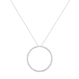 Haus of Brilliance Sterling Silver 4ctw. Diamond Hoop Pendant