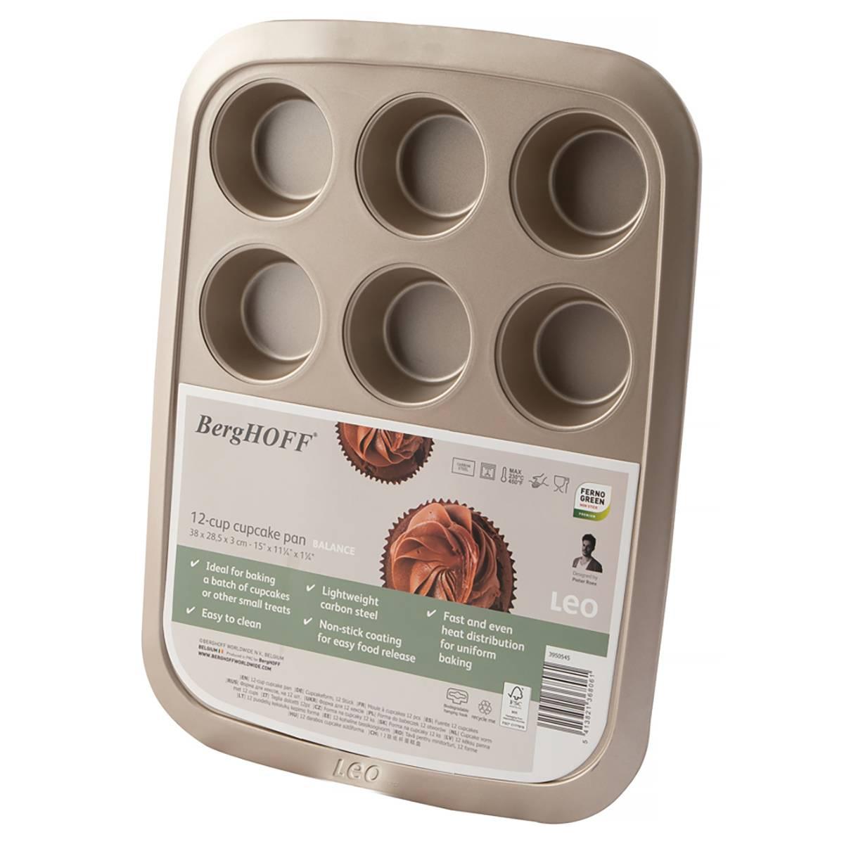 BergHOFF Leo Balance Non-stick Carbon Steel 12-cup Cupcake Pan