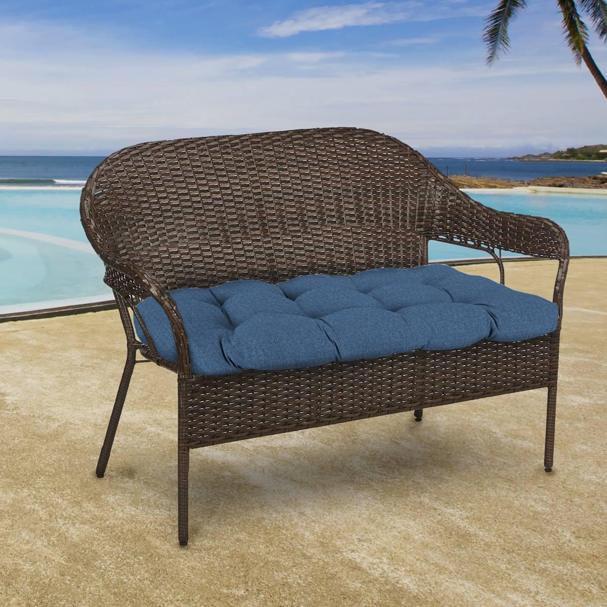 Jordan Manufacturing Texture Capri Wicker Settee Cushion