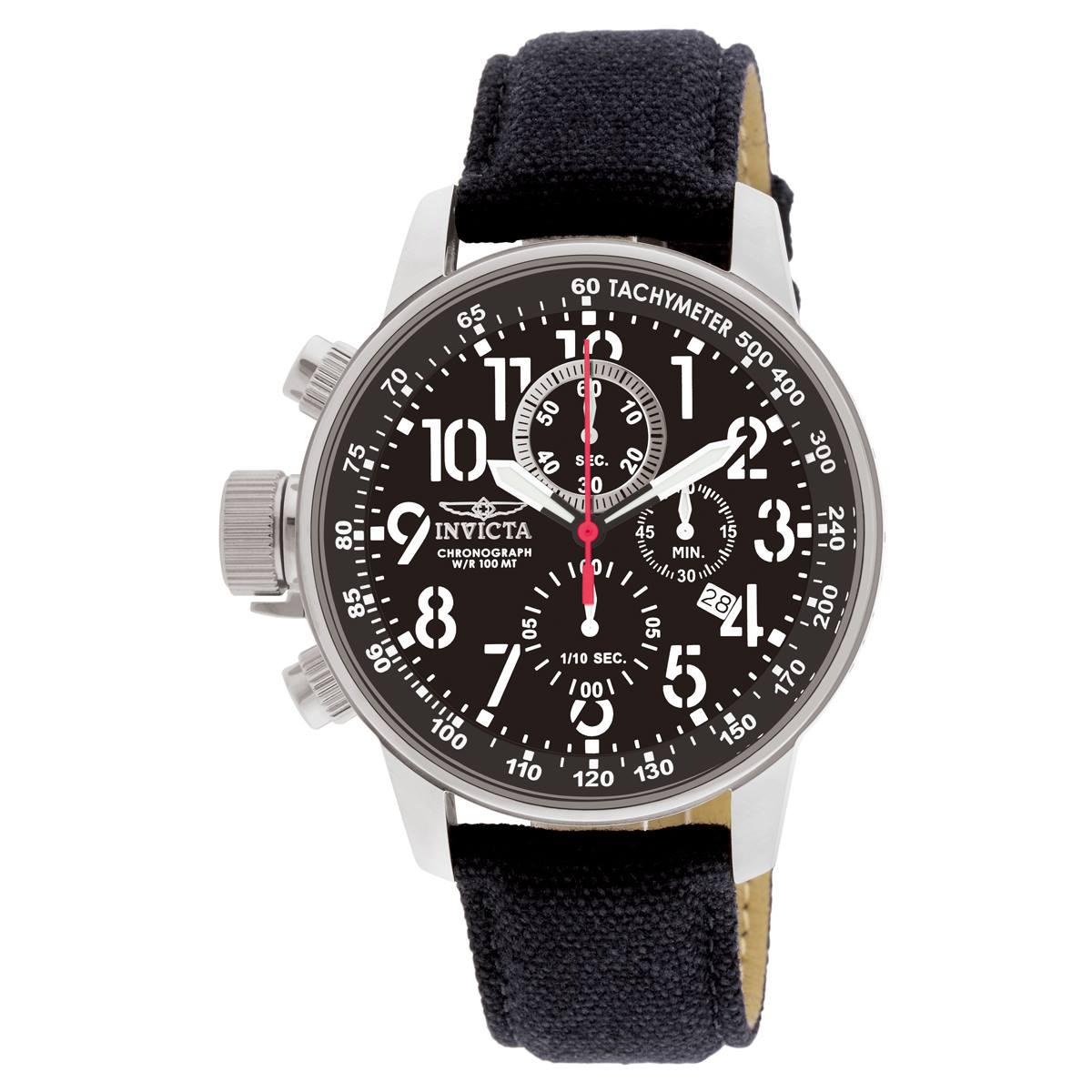 Mens Invicta I-Force Stainless Steel Black Dial Watch - 1512