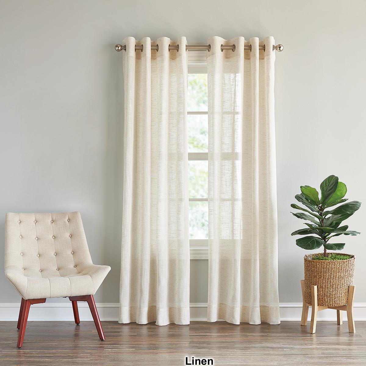 DKNY Classic Linen Sheer Grommet Curtain