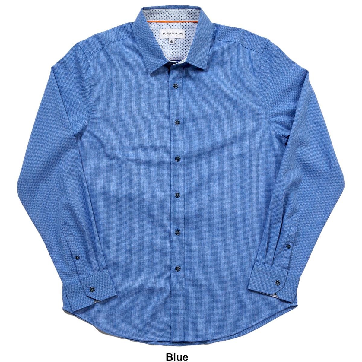 Mens Thomas Sterling Solid Long Sleeve Dress Shirt
