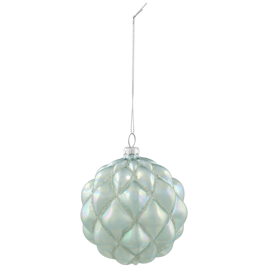 Northlight 4.5in. Iridescent Blue Glass Christmas Ball Ornament
