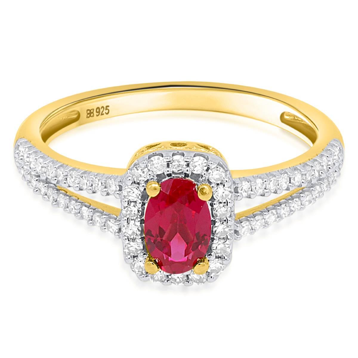 Gemstone Classics™ Created Ruby & Lab Grown Diamond Ring