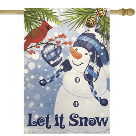 Northlight 40in. Snowman Let it Snow Christmas House Flag