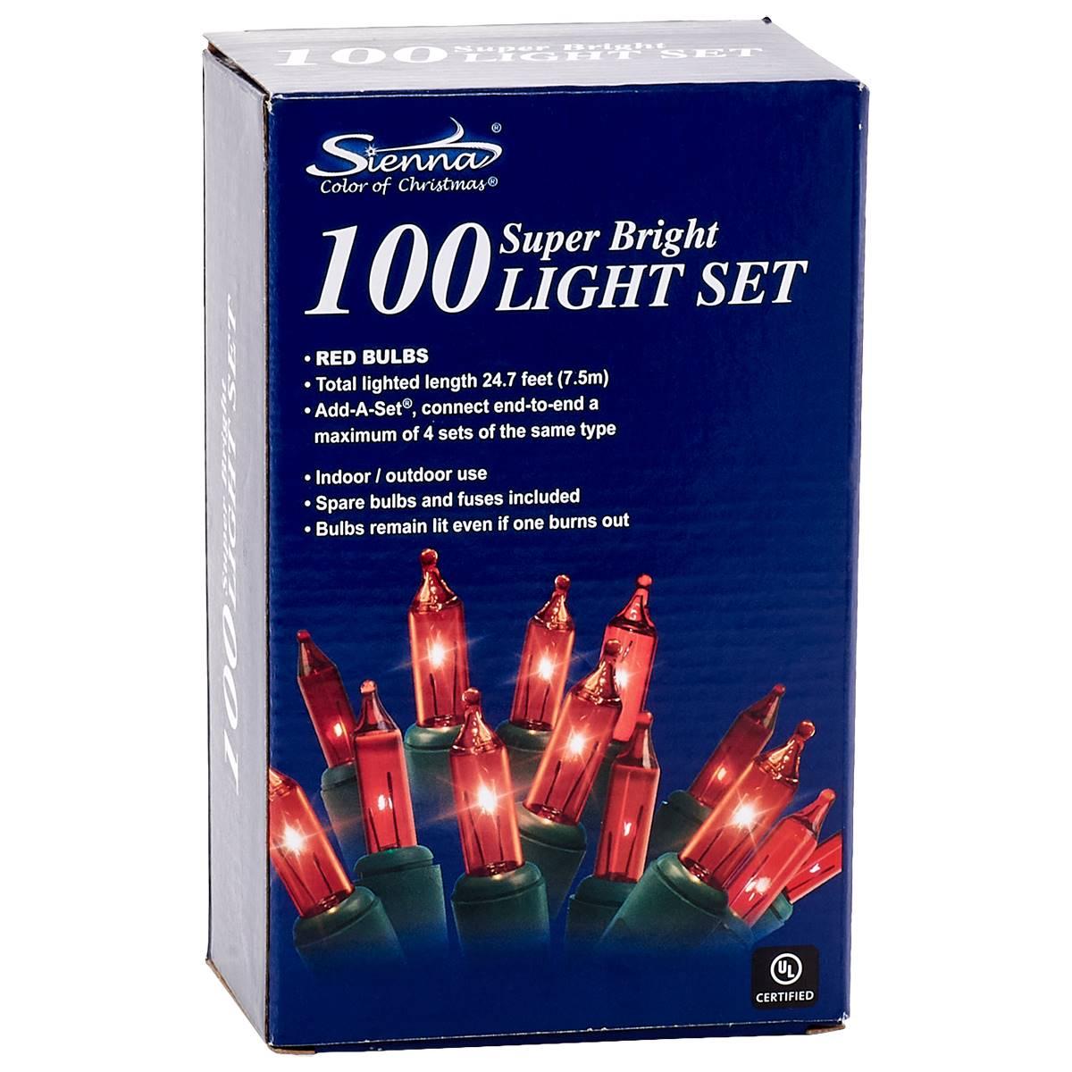 Sienna Super Bright Red 100 Light Set