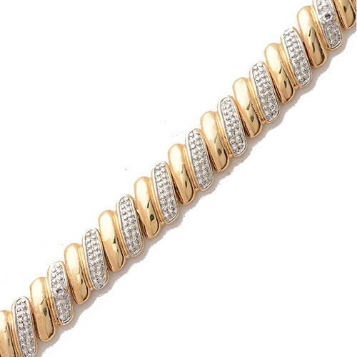 Gianni Argento 18kt. Plated Diamond Accent San Marco Bracelet