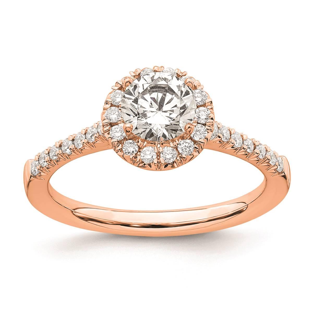Pure Fire 14kt. Rose Gold Promise Lab Grown Diamond Halo Ring