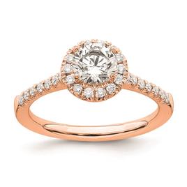 Pure Fire 14kt. Rose Gold Promise Lab Grown Diamond Halo Ring