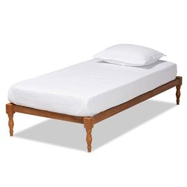 Baxton Studio Iseline Walnut Brown Wood Twin Platform Bed Frame