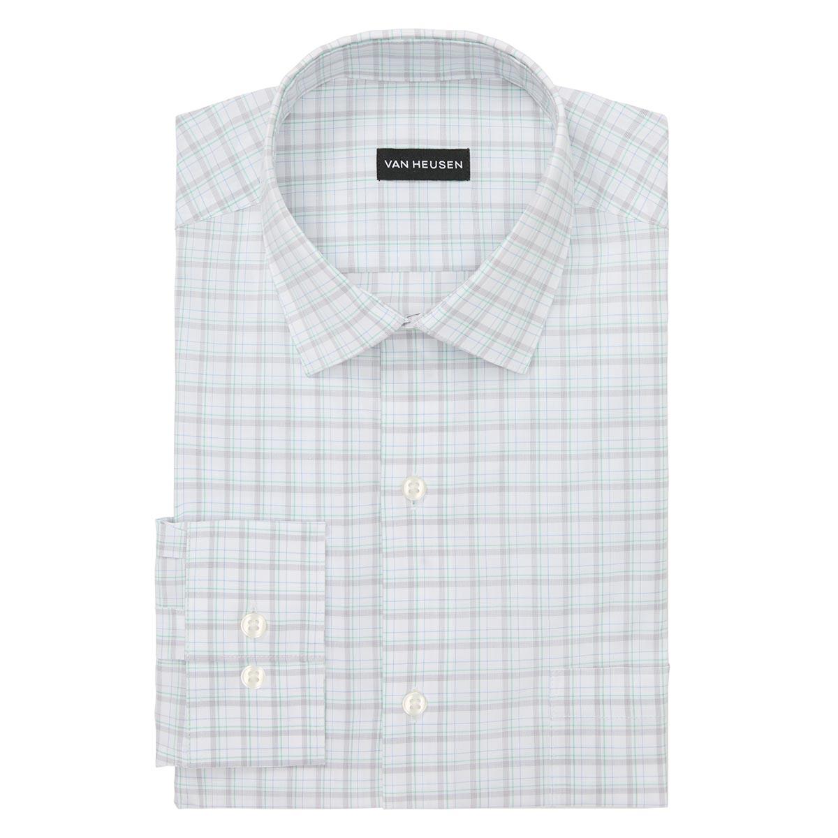Mens Van Heusen(R) Regular Fit Plaid Dress Shirt - Grey Sage