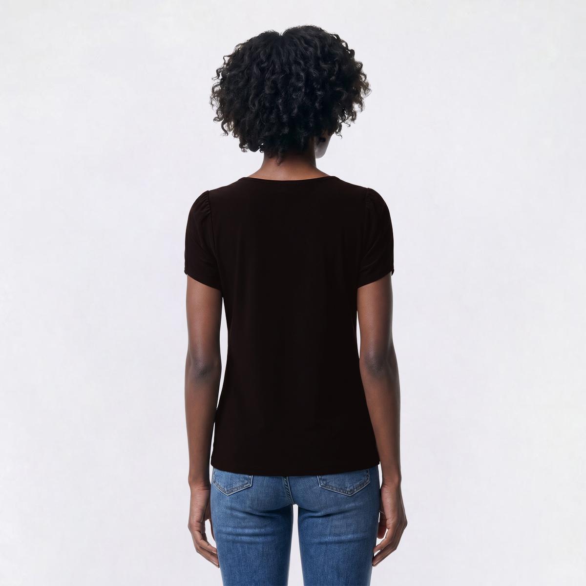 Petite Anne Klein Short Tulip Sleeve Solid Blouse