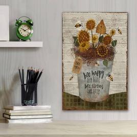 Courtside Market Bee Happy Bucket Wall Art - 12x18