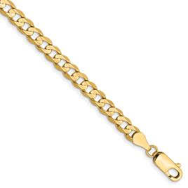 Mens Gold Classics(tm) 4.5mm. 14k Open Concave Curb Chain Bracelet