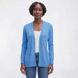 Womens 89th & Madison Floral Stud Embellishment Cardigan