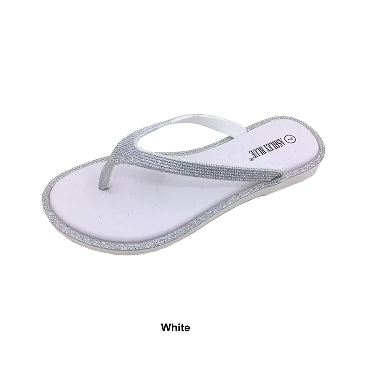 Womens Ashley Blue Flat Bottom Blown Jellies Flip Flops